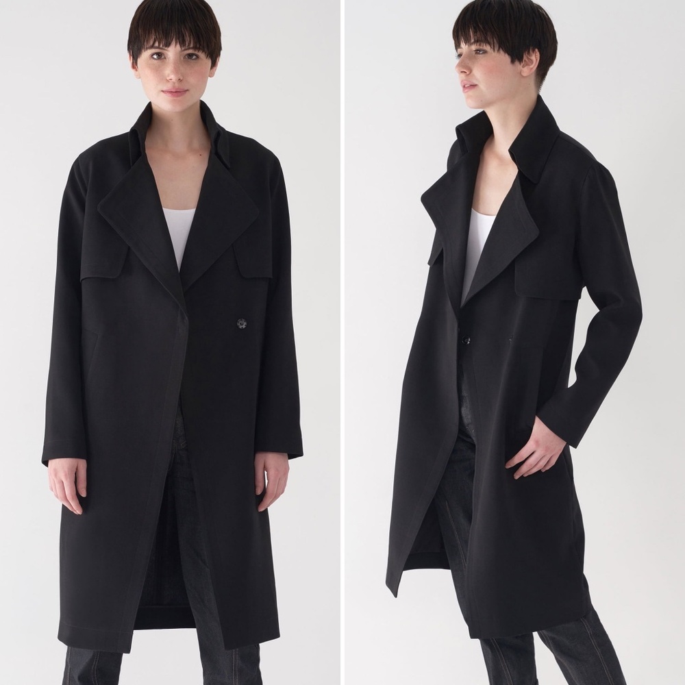 ✨NWT✨ SOSKEN Charlotte Long Duster Blazer Coat in Black Sz 0 (XS)